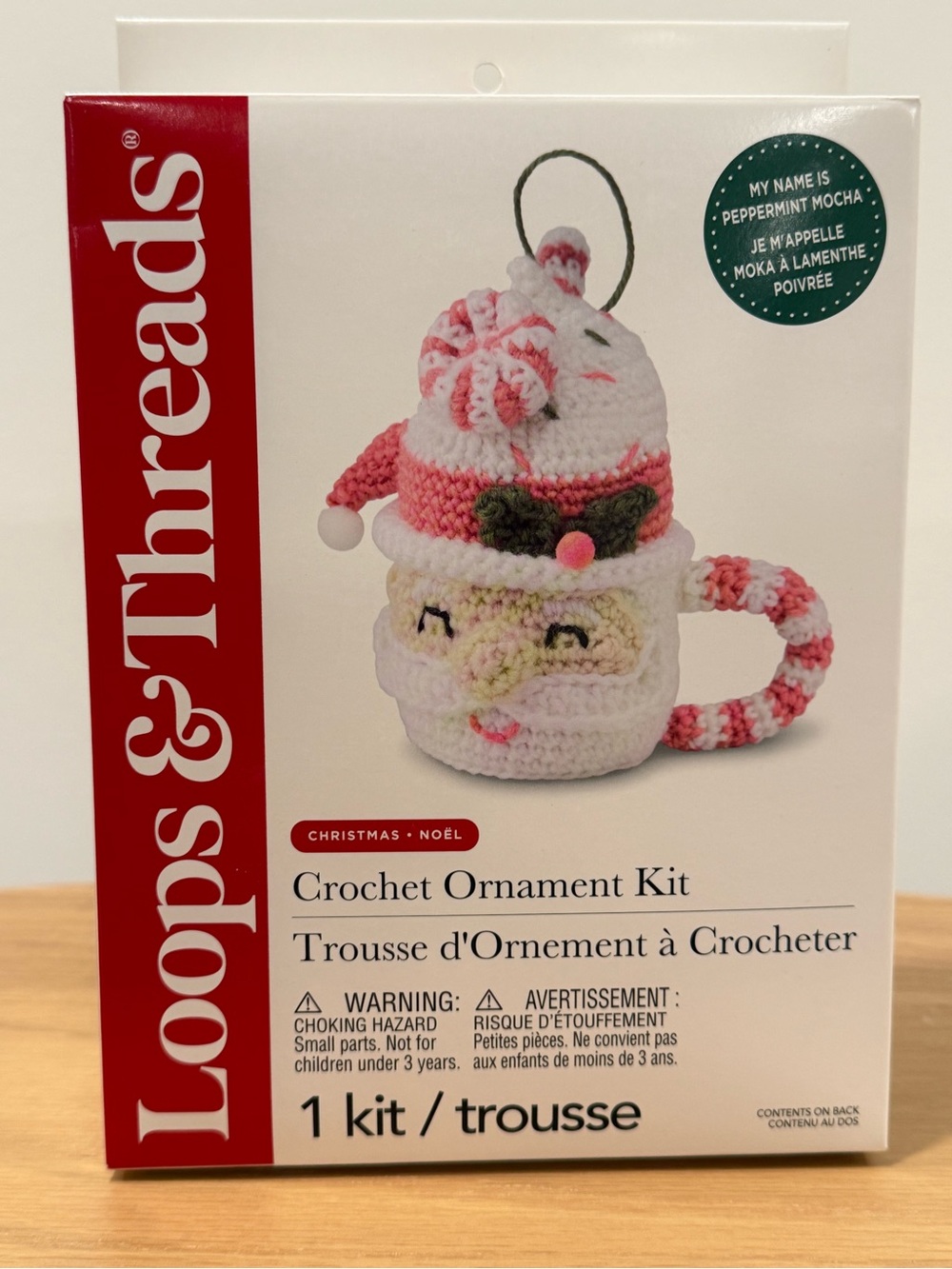 NEW Peppermint Mocha Santa Mug Crochet Kit – Loops & Threads – Pink Christmas
